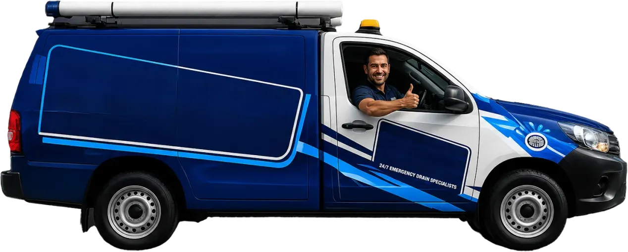 A licensed North Sydney plumber heading out in the service van