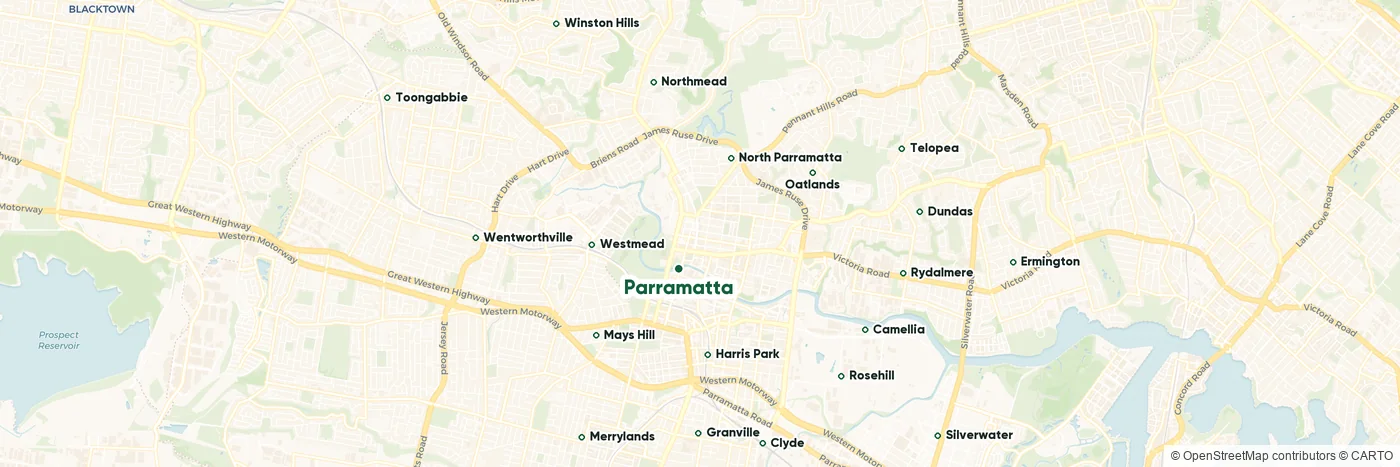 Map of the North Sydney plumbing service area with all 20 suburbs we cover labelled, from Balls Head and Mosman through North Sydney and Milsons Point to Waverton, Wollstonecraft, Greenwich and Naremburn